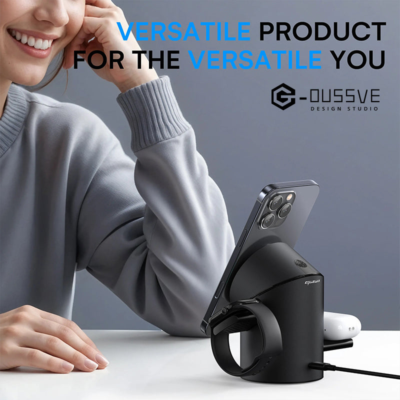 GADGETNIX｜Cylindrical 3in1 Magnetic Wireless Charging Station