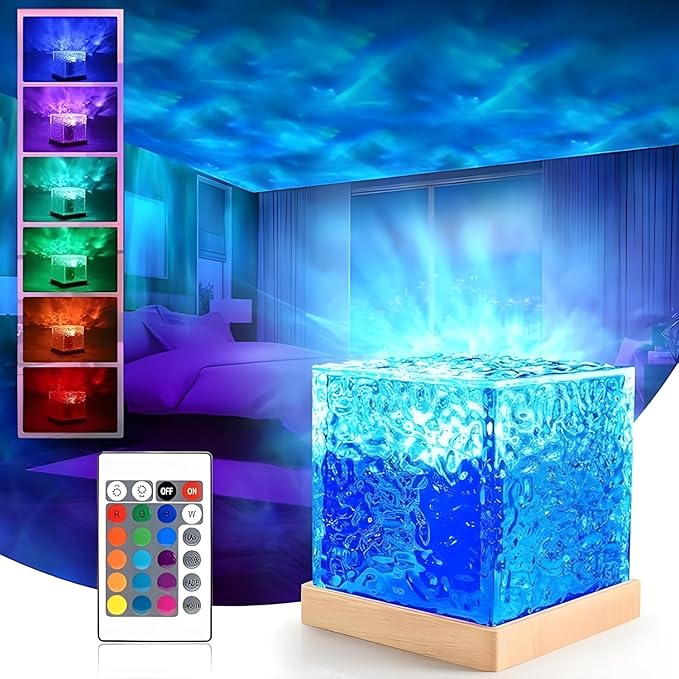 Dynamic Water Ripple Projection Light, USB Portable Night Lamp for Home Decor