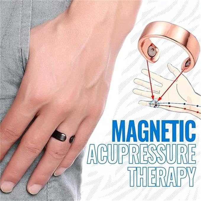 Blood Sugar Control Ring, Magnetic Therapy Ring, Copper Magnet Rings Opening Adjustable, Magnetic Therapy Copper Energy Adjustable Ring, Therapeutic Magnetic Rings with Strong Magnets (3PCS)