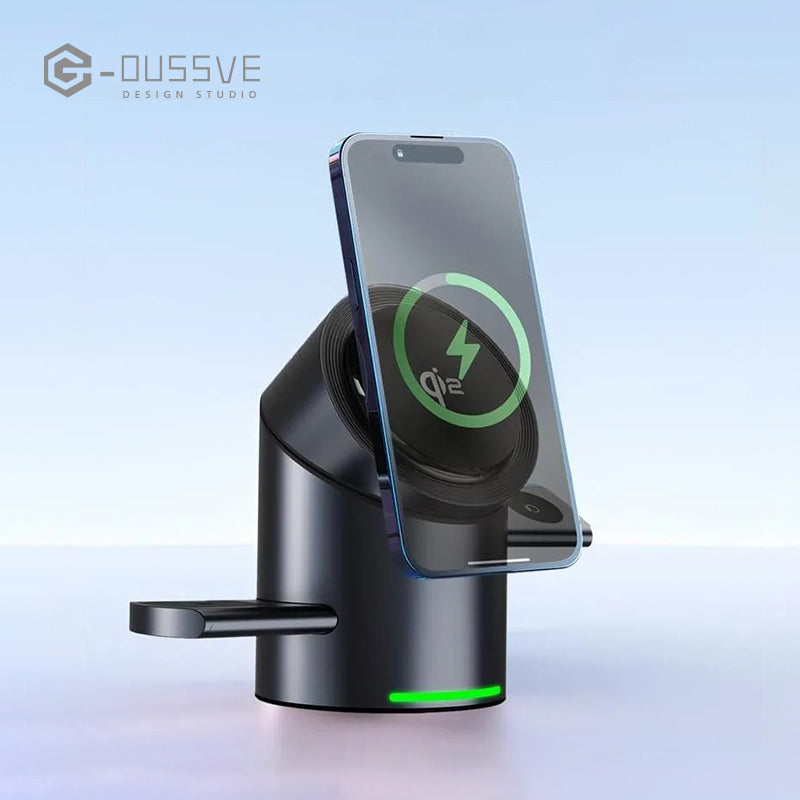 GADGETNIX｜Cylindrical 3in1 Magnetic Wireless Charging Station