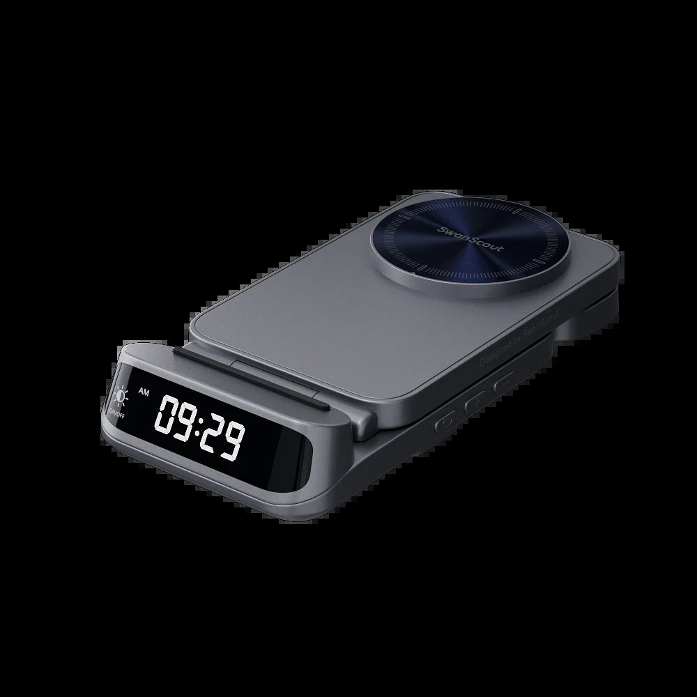 708M - 3 in 1 Magnetic Wireless Charger for Apple with Clock